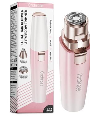 Rechargeable Facial Hair Remover 2-in-1 Device for Shaping Eyebrows&Remove Hair